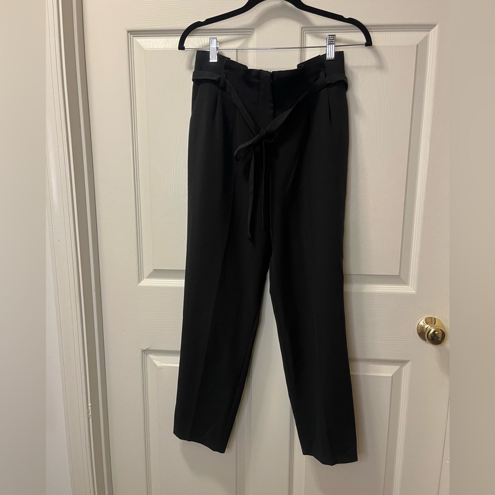 Miss Selfridge Women’s Black Ankle Tie Waist Pants Sz 4